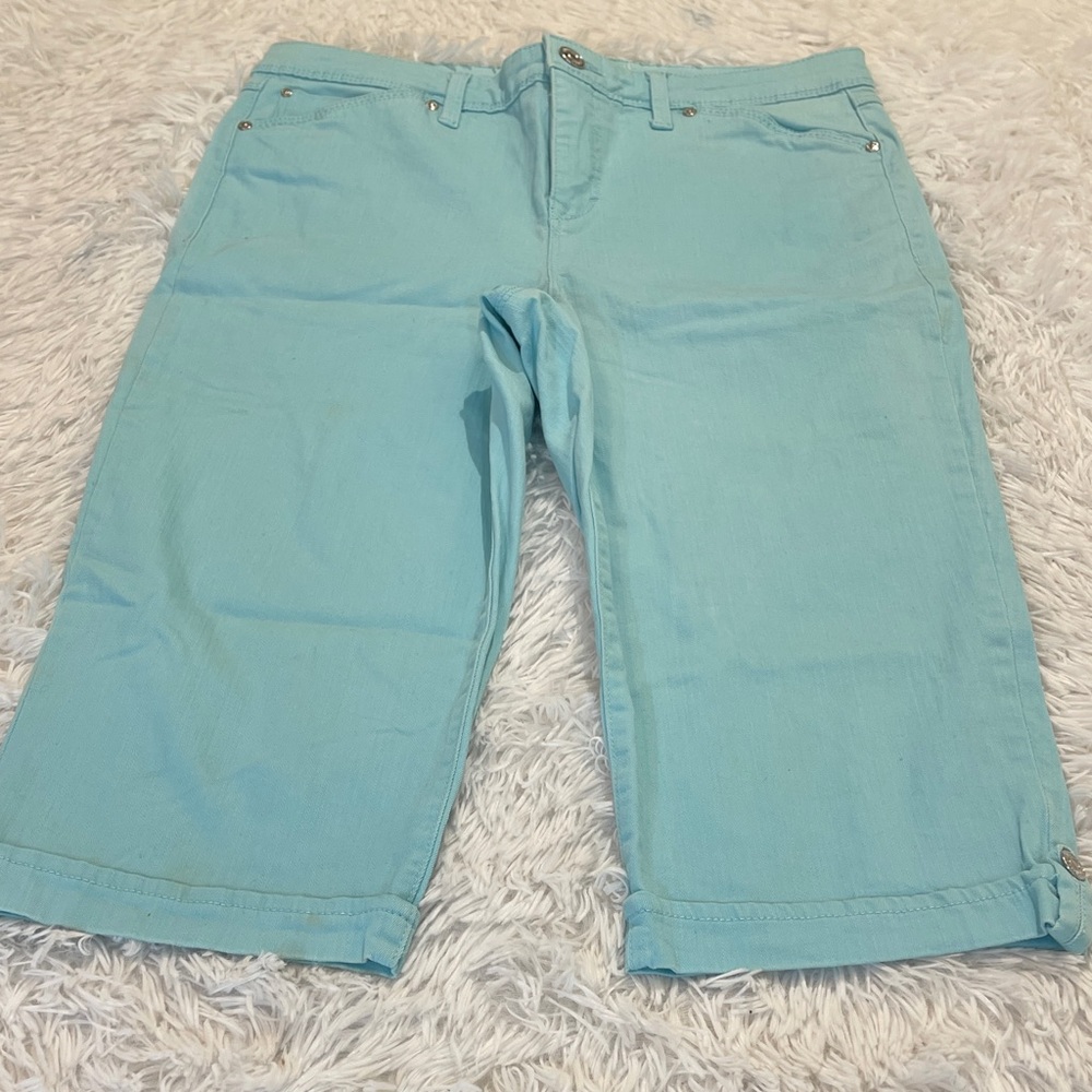 Gloria Vanderbilt ALL AROUND SLIMMING EFFECT SKIMMER Light Blue Cropped/CAPRIS 8